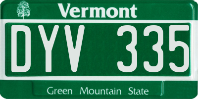 VT license plate DYV335