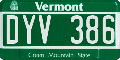 VT license plate DYV386