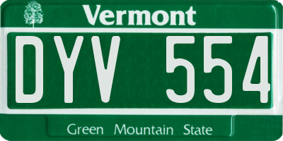 VT license plate DYV554
