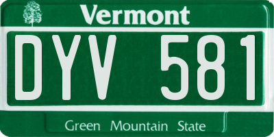 VT license plate DYV581