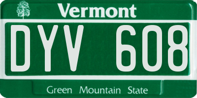 VT license plate DYV608