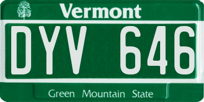 VT license plate DYV646