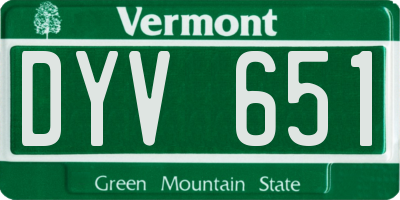 VT license plate DYV651