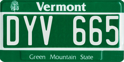 VT license plate DYV665