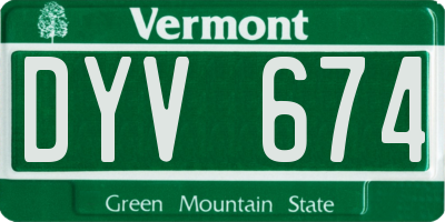 VT license plate DYV674
