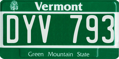 VT license plate DYV793