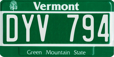 VT license plate DYV794