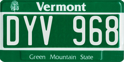 VT license plate DYV968