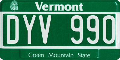 VT license plate DYV990