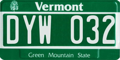 VT license plate DYW032