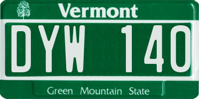 VT license plate DYW140