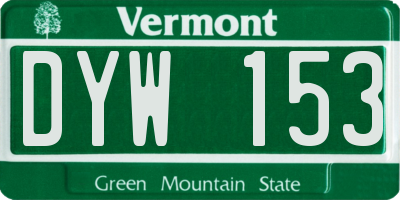 VT license plate DYW153
