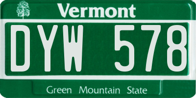 VT license plate DYW578