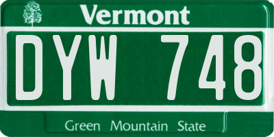 VT license plate DYW748