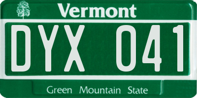 VT license plate DYX041
