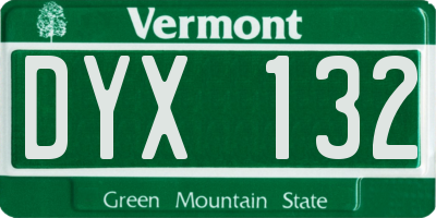 VT license plate DYX132