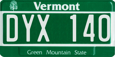 VT license plate DYX140