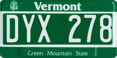 VT license plate DYX278