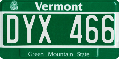 VT license plate DYX466