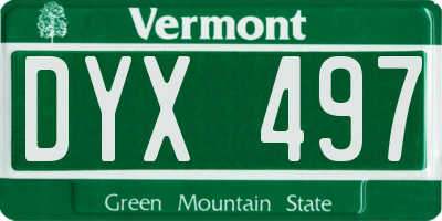 VT license plate DYX497