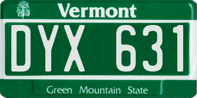 VT license plate DYX631