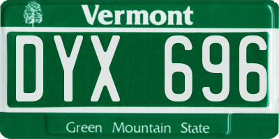VT license plate DYX696