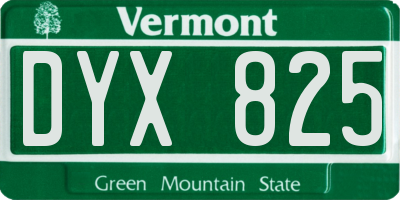 VT license plate DYX825