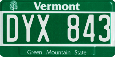 VT license plate DYX843