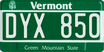 VT license plate DYX850