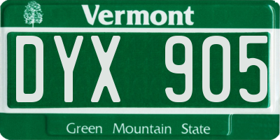 VT license plate DYX905