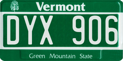 VT license plate DYX906