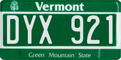 VT license plate DYX921