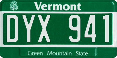 VT license plate DYX941