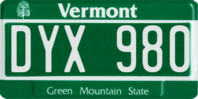VT license plate DYX980