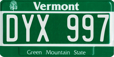 VT license plate DYX997