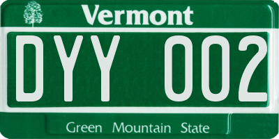 VT license plate DYY002