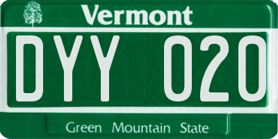 VT license plate DYY020
