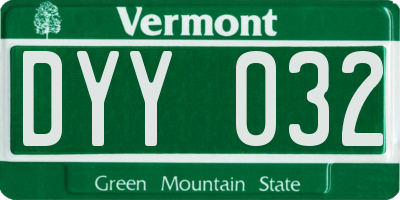 VT license plate DYY032