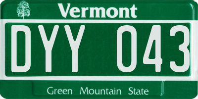 VT license plate DYY043