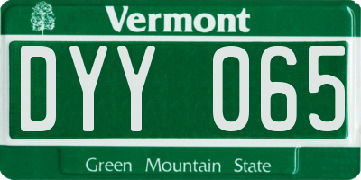 VT license plate DYY065