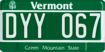 VT license plate DYY067