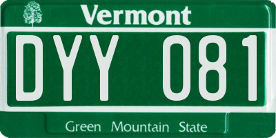 VT license plate DYY081