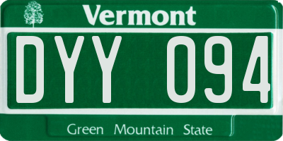 VT license plate DYY094