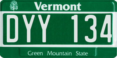 VT license plate DYY134