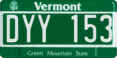 VT license plate DYY153
