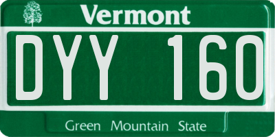 VT license plate DYY160
