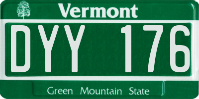 VT license plate DYY176
