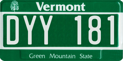 VT license plate DYY181