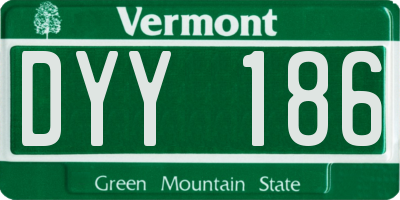 VT license plate DYY186