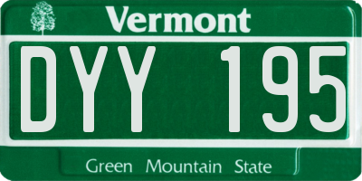 VT license plate DYY195